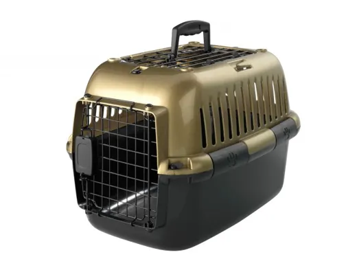 Katzentransport Box Kunststoff Gold