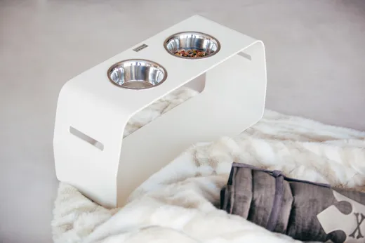LUXUSPFOTE Napfbar 2er weiss für mittlere Hunde