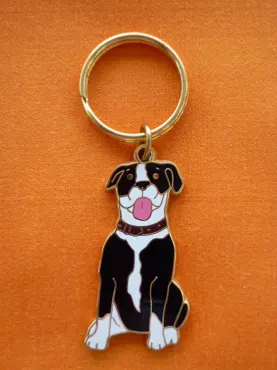 Schlüsselanhänger Bull Terrier Emailliert ca. 5cm