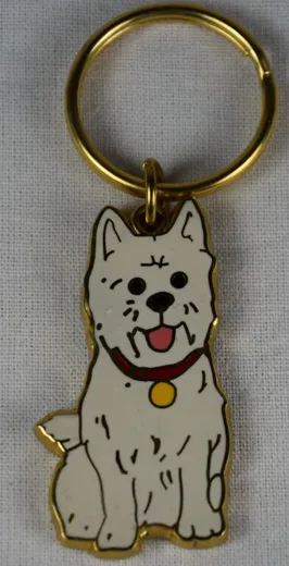 Schlüsselanhänger West Highland Terrier Emailliert ca. 5 cm