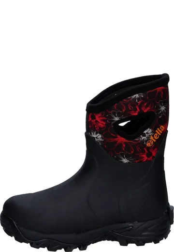 FELLA Damen Stiefel Annie Halbhoch black red