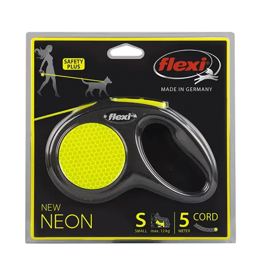 Flexi - Hundeleine New Neon S 5m Seil neon bis 12kg