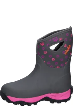 FELLA Damen Stiefel Pawwalker halbhoch grey Pfötchen mit rosa Sohle