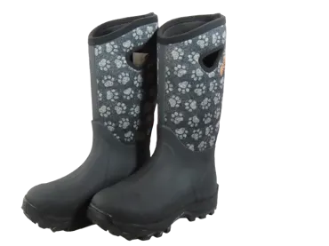 Outdoorstiefel Jeannie hoch schwarz mit Pfötchen