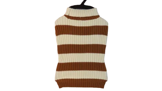 Hunde Rollkragenpulli zweifarbig gestrickt