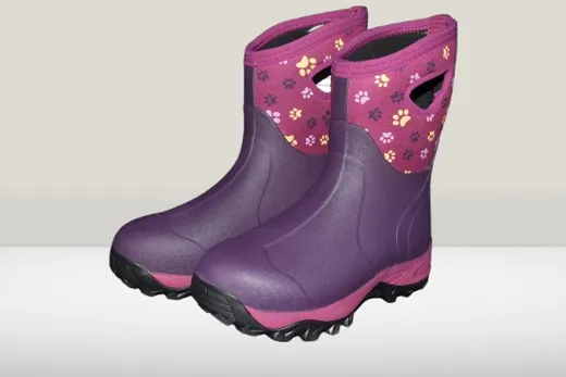 FELLA Damen Stiefel Pawwalker halbhoch 40 bordeaux Pfötchen