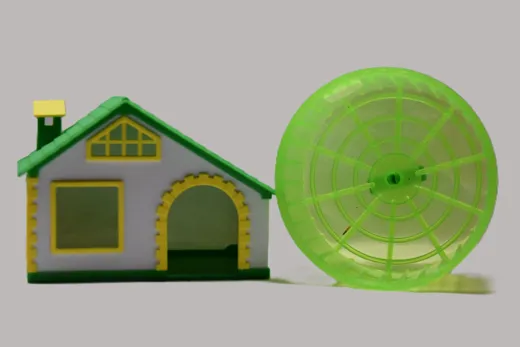 Hamsterhaus und Hamsterrad Kunststoff