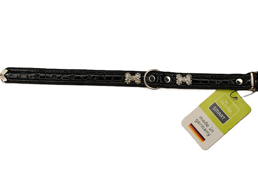 Hunter Hundehalsband Art Kroko black S